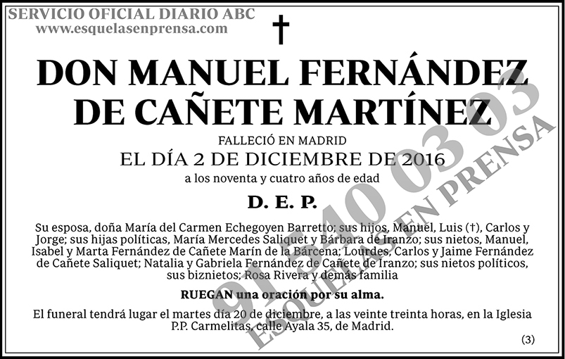 Manuel Fernández de Cañete Martínez